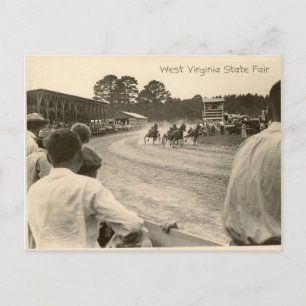 Trotting race, West Virginia State Fair Postcard