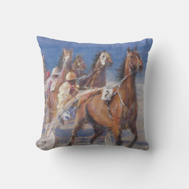 Trotting races Lancieux Brittany 2014 Cushion (Front)