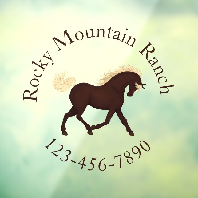 Trotting Rocky Mountain Horse Circular Text Custom Window Cling (Sheet 3)