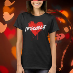 Trouble   Dripping Heart Graphic Shirt