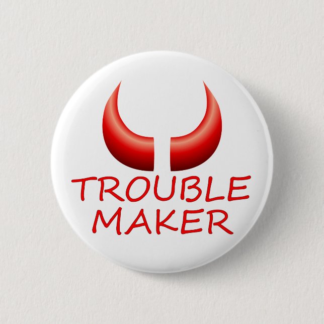 Trouble Maker and Devil Horns Customisable Button (Front)
