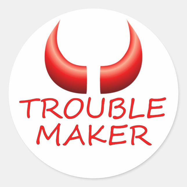 Trouble Maker and Devil Horns Round Stickers (Front)