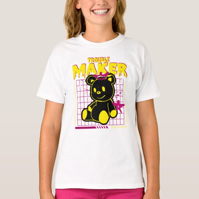 Trouble Maker – Cute, Bold, and a Little Wild T-Shirt (Front)