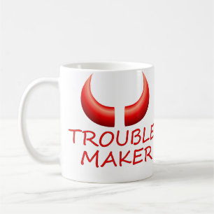 Trouble Maker & Devil Horns Large Coffee Mug