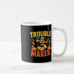 Trouble Maker Robot Comic Back To School Vintage  Coffee Mug