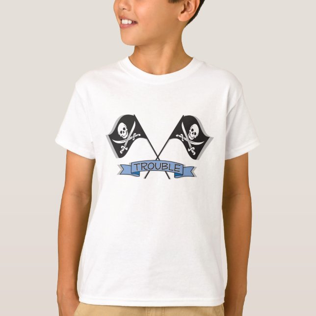 Trouble Pirate Flags T-Shirt (Front)