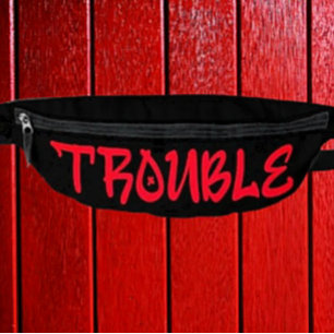 TROUBLE Red Graffiti Fanny Pack