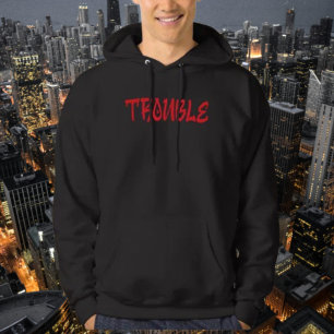 TROUBLE   Red Graffiti Hoodie