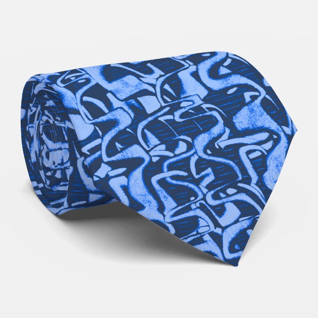 Trouble Retro Abstract Two-sided Tie (Rolled)
