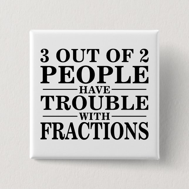 Trouble With Fractions 15 Cm Square Badge (Front)