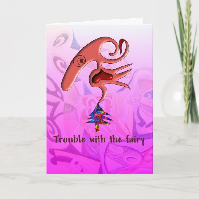 Trouble with the fairy by Anjo Lafin Holiday Card (Front)