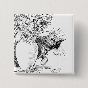 Troublemaker - Mischievious Cat Button