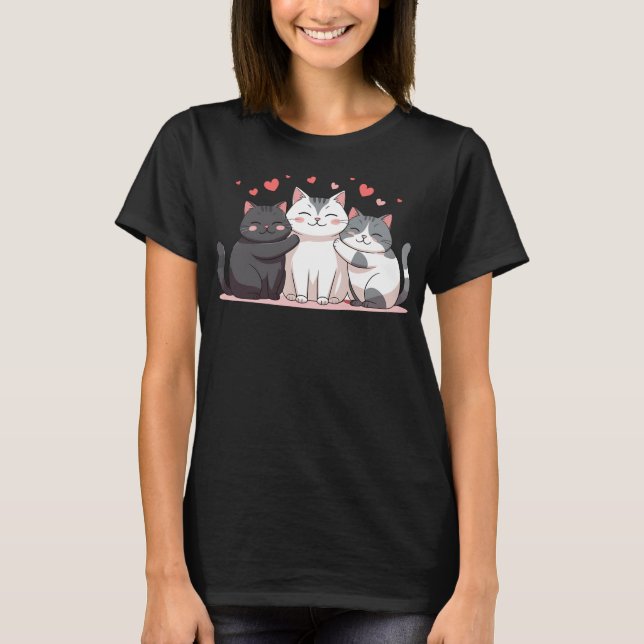 Troublesome cat family T-Shirt (Front)