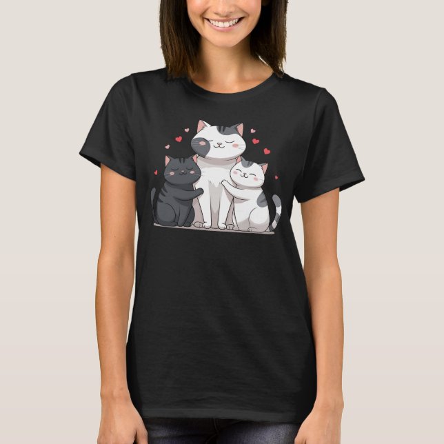 Troublesome cat family T-Shirt (Front)