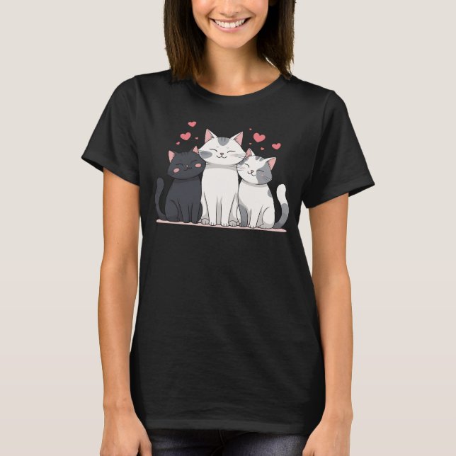 Troublesome cat family T-Shirt (Front)