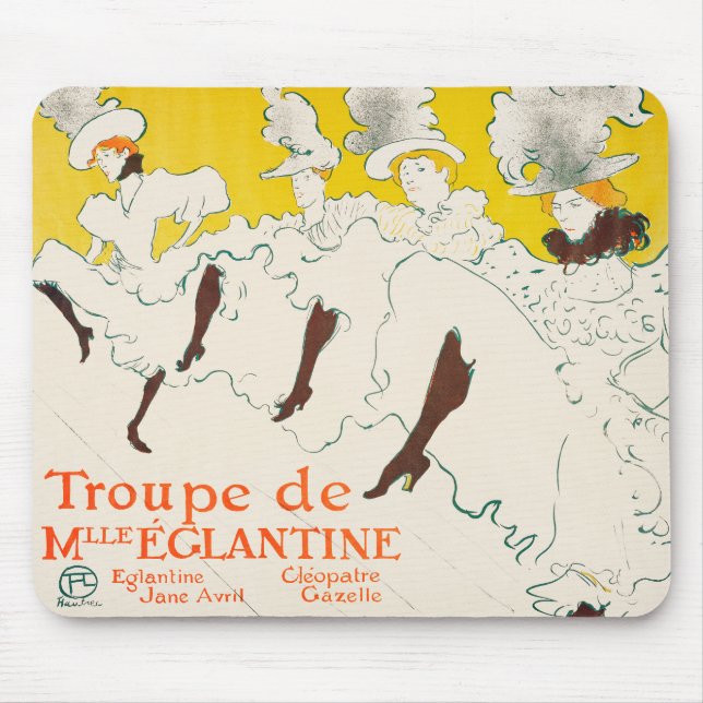 Troupe de Mademoiselle Eglantine, Toulouse Lautrec Mouse Mat (Front)