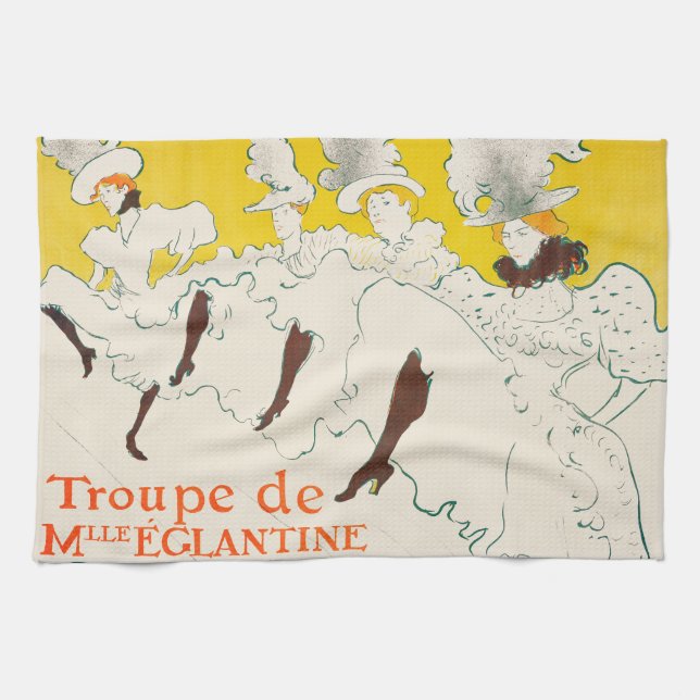 Troupe de Mademoiselle Eglantine, Toulouse Lautrec Tea Towel (Horizontal)