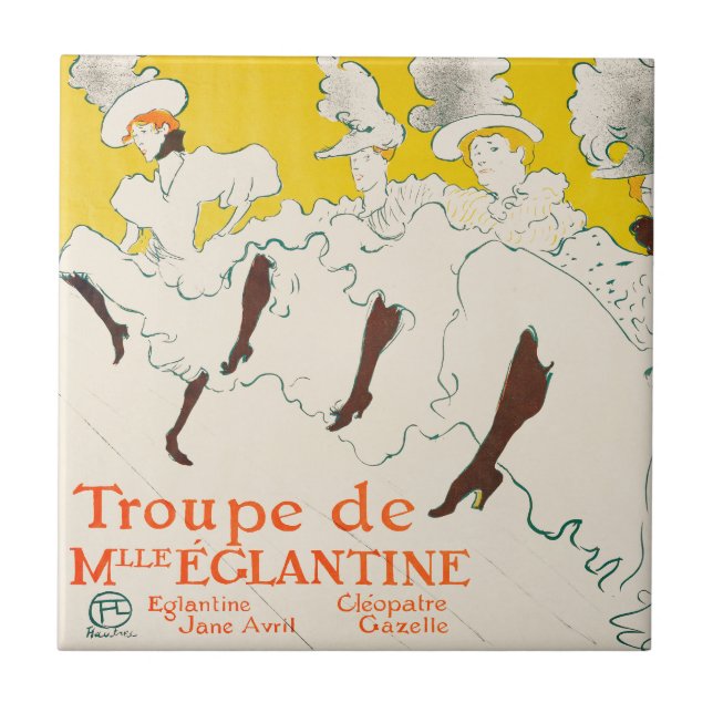 Troupe de Mademoiselle Eglantine, Toulouse Lautrec Tile (Front)