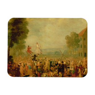 Troupe of Actors Performing on a Tightrope Magnet