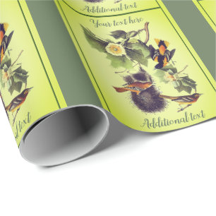 Troupial Oriole Audubon Birds Art Personalised Wrapping Paper