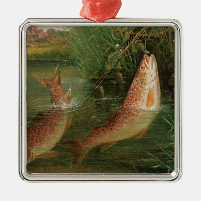 Trout at Winchester Metal Tree Decoration (Front)