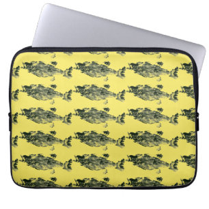 Trout, bass, and crappie three fish favourites be laptop sleeve
