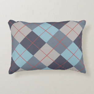 Trout Blue Grey Cotton Seed Orange Red Pattern Decorative Cushion