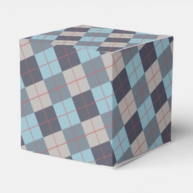 Trout Blue Grey Cotton Seed Orange Red Pattern Favour Box (Back Side)
