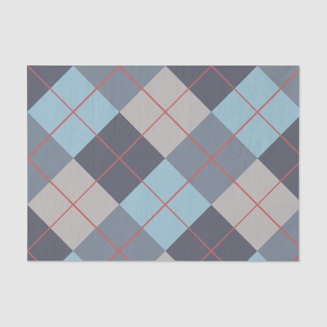 Trout Blue Grey Cotton Seed Orange Red Pattern  Tissue Paper (Front)