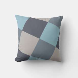 Trout Blue Grey Cotton Seed Squares Cushion