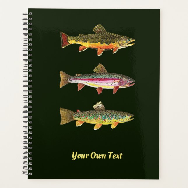 TROUT! Brook, Rainbow, Brown. Handsome Planner (Front)