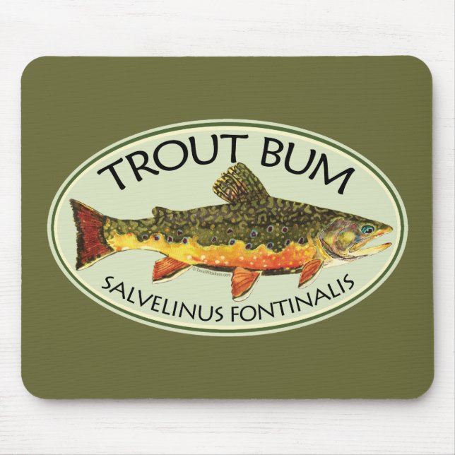 Trout Bum Fishing Mouse Mat (Front)