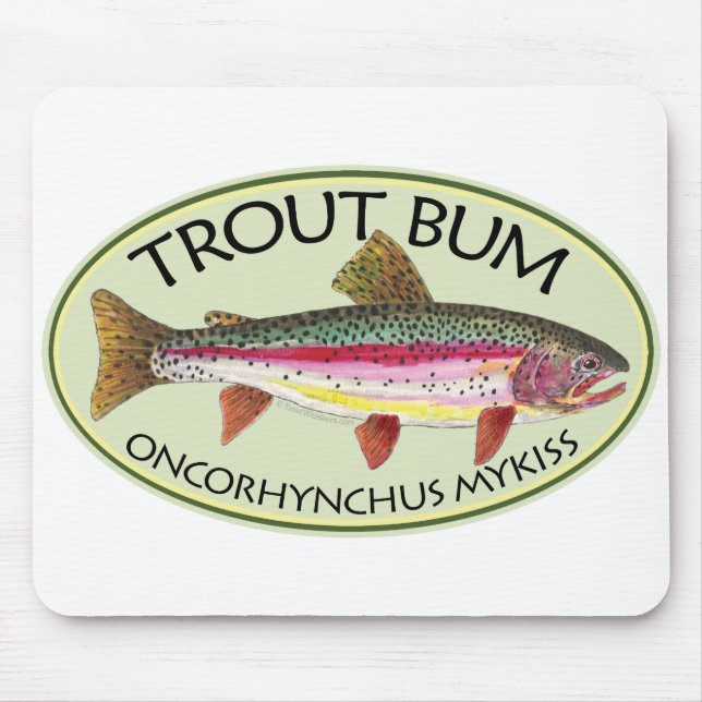 Trout Bum Fishing Mouse Mat (Front)