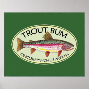 Trout Bum Fishing Poster