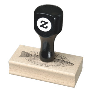 Trout Bum Fishing Rubber Stamp