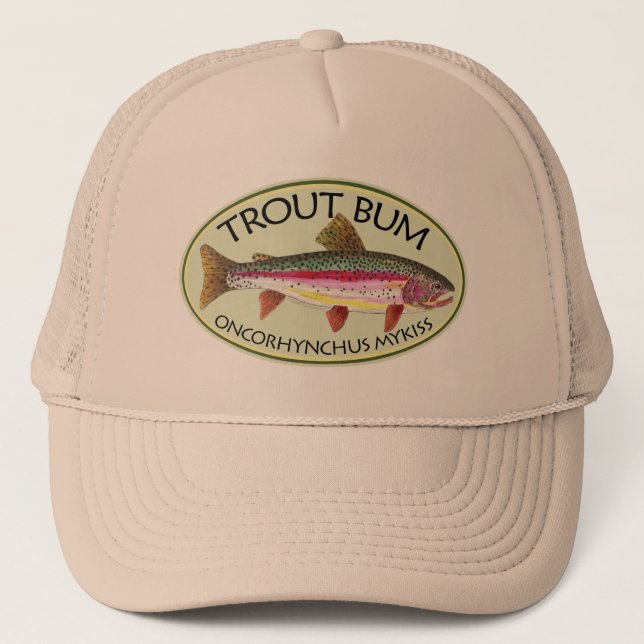 Trout Bum Fishing Trucker Hat (Front)