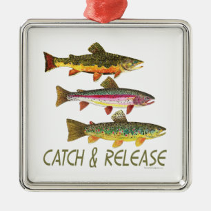 Trout Catch and Release Metal Tree Decoration