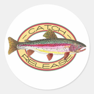 Trout Catch & Release Fishing Classic Round Sticker