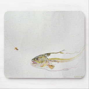 Trout chasing a fisherman's fly mouse mat