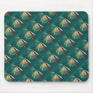 "Trout Fin Tiled" Trout Fly Mousepad
