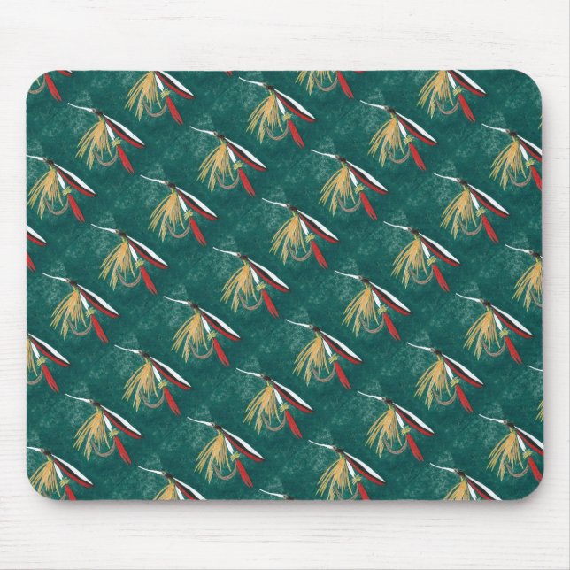 "Trout Fin Tiled" Trout Fly Mousepad (Front)