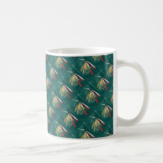 "Trout Fin" Tiled Wet Fly Trout Fly Mug (Right)