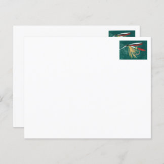 "Trout Fin" Trout Fly tiled wet fly on green      