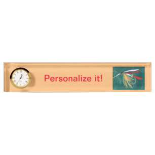 "Trout Fin" wet fly, fly tying & fishing art Nameplate