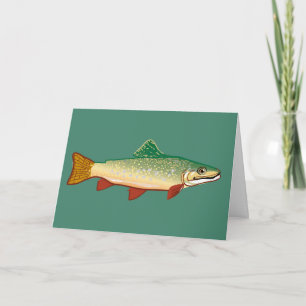 Trout fish birthday art card