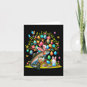 Trout Fish Bunny Easter Eggs Cute Tree Costume Hun Card