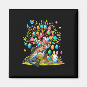 Trout Fish Bunny Easter Eggs Cute Tree Costume Hun Magnet
