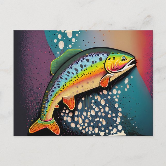 Trout Fish Fishing Postcard (Front)