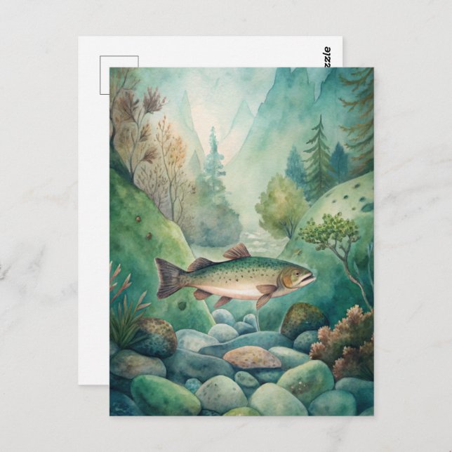 Trout Fish Fishing Postcard (Front/Back)