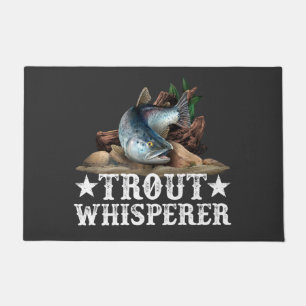 Trout Fish Illustration Fly Fishing Art Doormat